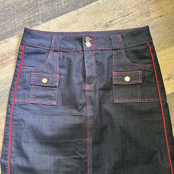 Y2k 2000s Crest Jeans Denim Maxi Skirt Size 13/14 - Picture 2 of 4